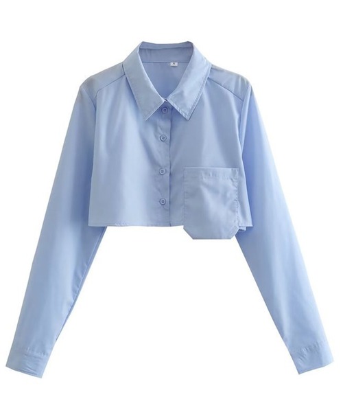 ROOPTOKYO（ループトウキョウ）の「Short Pocket Shirt / ショート丈シャツ クロップド丈（シャツ/ブラウス・レディース・ベージュ/オリーブ/ピンク/ライトパープル/ライトブルー/ホワイト・L/M/S）」の4枚目の写真