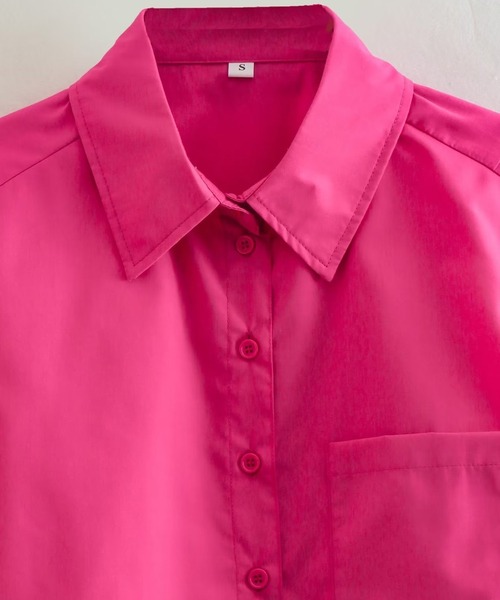 ROOPTOKYO（ループトウキョウ）の「Short Pocket Shirt / ショート丈シャツ クロップド丈（シャツ/ブラウス・レディース・ベージュ/オリーブ/ピンク/ライトパープル/ライトブルー/ホワイト・L/M/S）」の13枚目の写真