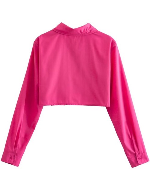 ROOPTOKYO（ループトウキョウ）の「Short Pocket Shirt / ショート丈シャツ クロップド丈（シャツ/ブラウス・レディース・ベージュ/オリーブ/ピンク/ライトパープル/ライトブルー/ホワイト・L/M/S）」の9枚目の写真