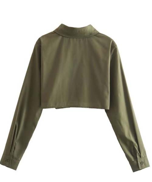 ROOPTOKYO（ループトウキョウ）の「Short Pocket Shirt / ショート丈シャツ クロップド丈（シャツ/ブラウス・レディース・ベージュ/オリーブ/ピンク/ライトパープル/ライトブルー/ホワイト・L/M/S）」の15枚目の写真