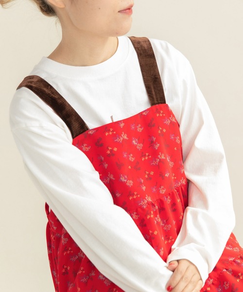 Dot&Stripes CHILD WOMAN(ドットアンドストライプス チャイルドウーマン)の「☆クロスフラワープリント ティアードキャミワンピース(ワンピース・レディース・ブラック/レッド・FREE)」の13枚目の写真