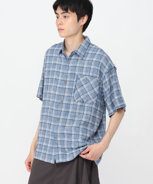 3.3 Field Trip （3.3フィールドトリップ）の「3.3 Field Trip／チェックアートシャツ（シャツ/ブラウス・メンズ・ブラック/ブルー・LARGE/MEDIUM）」の15枚目の写真