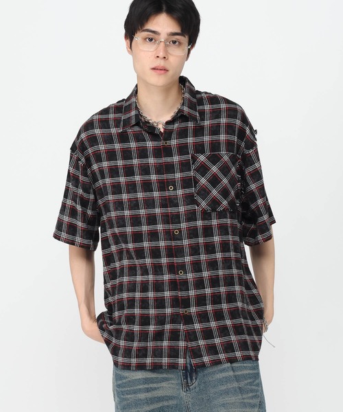 3.3 Field Trip （3.3フィールドトリップ）の「3.3 Field Trip／チェックアートシャツ（シャツ/ブラウス・メンズ・ブラック/ブルー・LARGE/MEDIUM）」の19枚目の写真