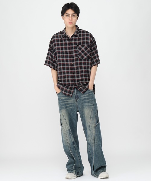 3.3 Field Trip （3.3フィールドトリップ）の「3.3 Field Trip／チェックアートシャツ（シャツ/ブラウス・メンズ・ブラック/ブルー・LARGE/MEDIUM）」の16枚目の写真