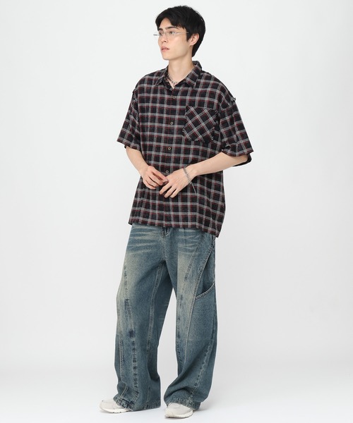 3.3 Field Trip （3.3フィールドトリップ）の「3.3 Field Trip／チェックアートシャツ（シャツ/ブラウス・メンズ・ブラック/ブルー・LARGE/MEDIUM）」の17枚目の写真