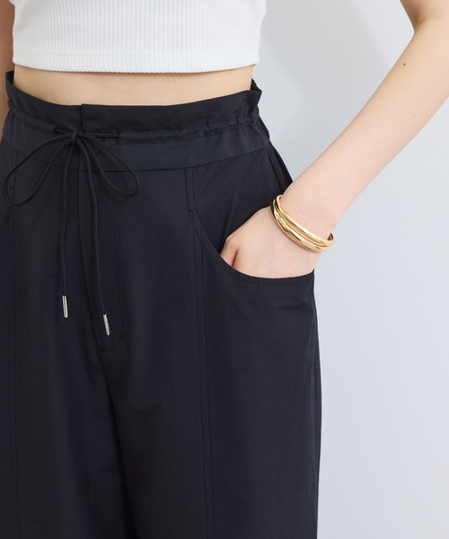 VIS（ビス）の「【接触冷感/洗える】ドロストワイドパンツ（その他パンツ・レディース・ブラック/ベージュ・FREE）」の4枚目の写真