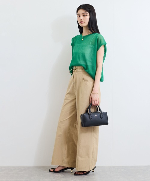 VIS（ビス）の「【接触冷感/洗える】ドロストワイドパンツ（その他パンツ・レディース・ブラック/ベージュ・FREE）」の10枚目の写真