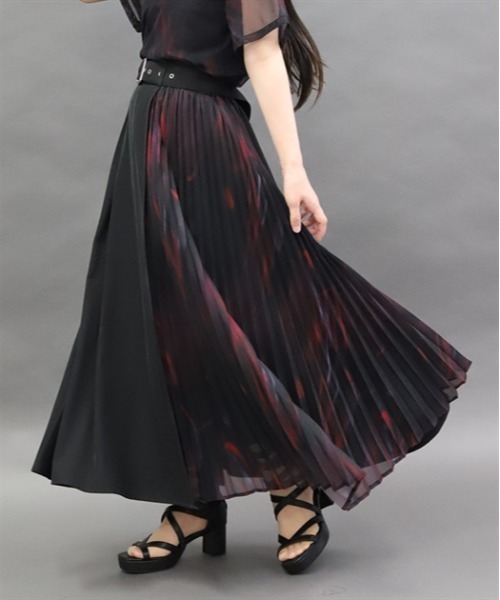 axes femme POETIQUE(アクシーズファムポエティック)の「プリーツ切り替えスカート(スカート・レディース・ワイン/ブラック/ブルー・MEDIUM)」の3枚目の写真
