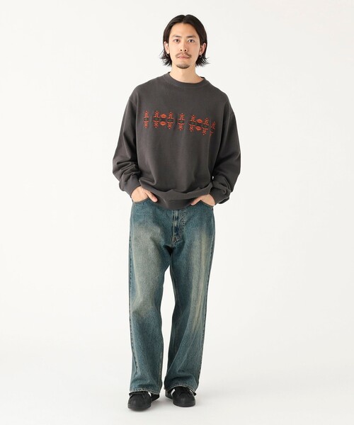 B:MING by BEAMS（ビーミングバイビームス）の「ユーズド ワイド デニム（デニムパンツ・メンズ・インディゴブルー/ブラック・XL/S/L/M）」の5枚目の写真