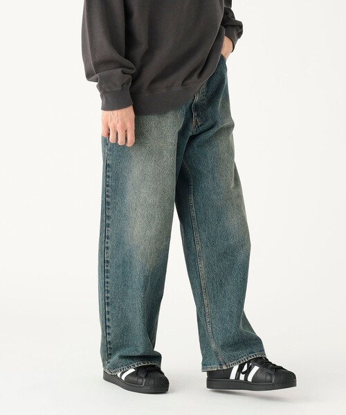 B:MING by BEAMS（ビーミングバイビームス）の「ユーズド ワイド デニム（デニムパンツ・メンズ・インディゴブルー/ブラック・XL/S/L/M）」の6枚目の写真