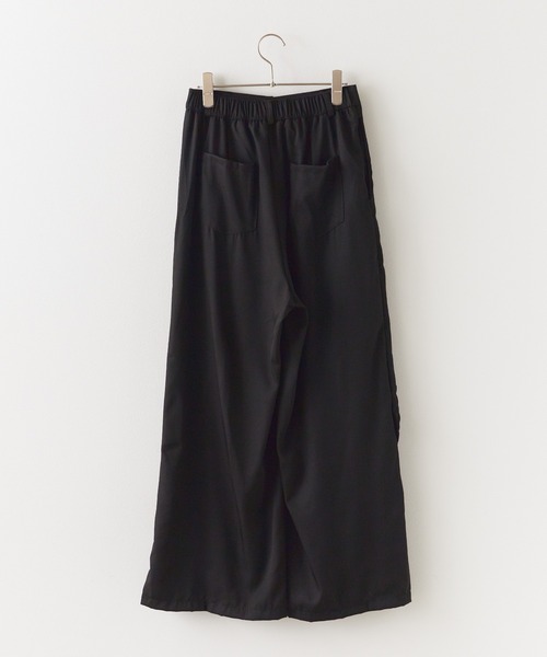 soerteワイドストレートスラックス ブラック サイズ0 soerte スラックス Wide straight slacks/ワイドストレート