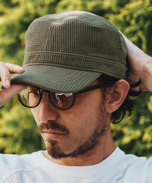 CAMBIO（カンビオ）の「mko12944- Waffle Work Cap ワッフルワークキャップ（キャップ・メンズ・カーキオリーブ/ブラック/ダークグレー/ネイビー・M/L）」の4枚目の写真