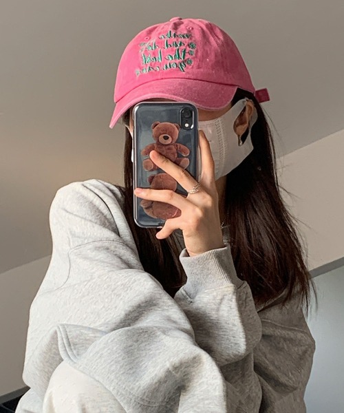 LA VORAGINE（ラ ヴォラジネ）の「ロゴ刺繍ベースボールキャップ　帽子（キャップ・レディース・ピンク/グリーン/ベージュ/モカ/ブラック・FREE）」の5枚目の写真