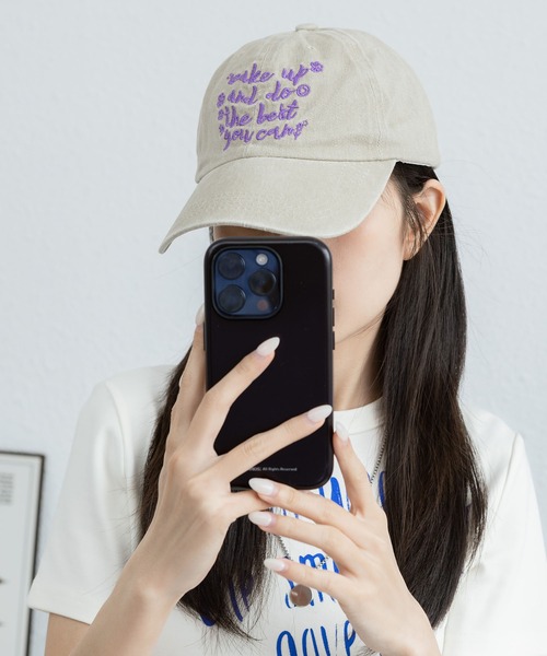 LA VORAGINE（ラ ヴォラジネ）の「ロゴ刺繍ベースボールキャップ　帽子（キャップ・レディース・ピンク/グリーン/ベージュ/モカ/ブラック・FREE）」の9枚目の写真