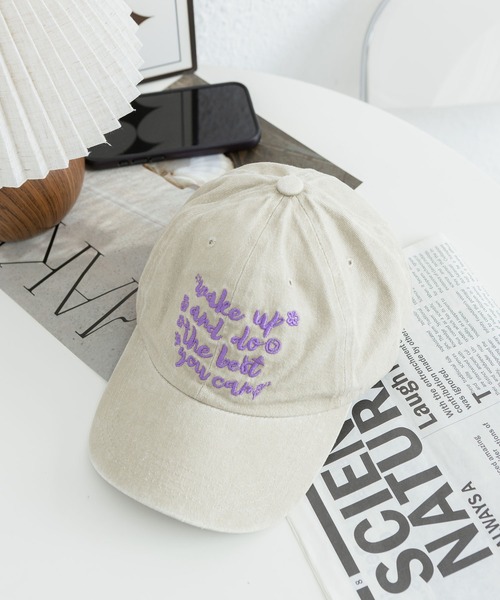 LA VORAGINE（ラ ヴォラジネ）の「ロゴ刺繍ベースボールキャップ　帽子（キャップ・レディース・ピンク/グリーン/ベージュ/モカ/ブラック・FREE）」の10枚目の写真