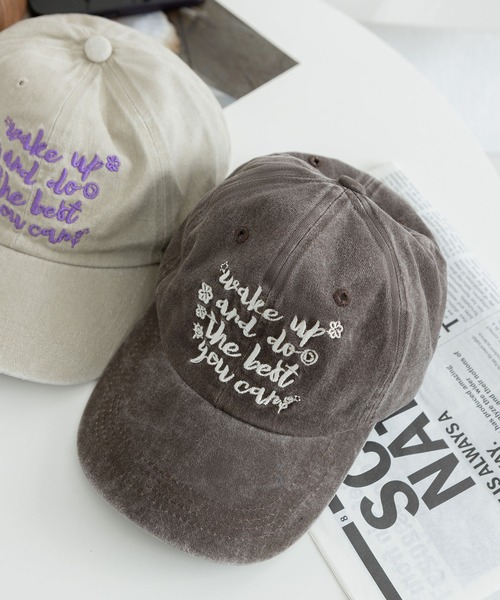 LA VORAGINE（ラ ヴォラジネ）の「ロゴ刺繍ベースボールキャップ　帽子（キャップ・レディース・ピンク/グリーン/ベージュ/モカ/ブラック・FREE）」の12枚目の写真