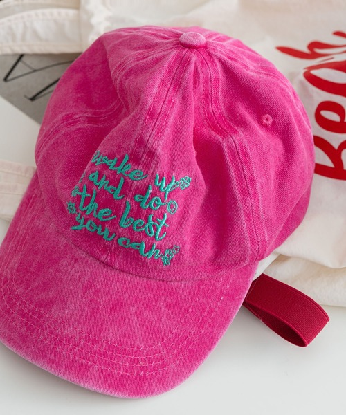 LA VORAGINE（ラ ヴォラジネ）の「ロゴ刺繍ベースボールキャップ　帽子（キャップ・レディース・ピンク/グリーン/ベージュ/モカ/ブラック・FREE）」の8枚目の写真