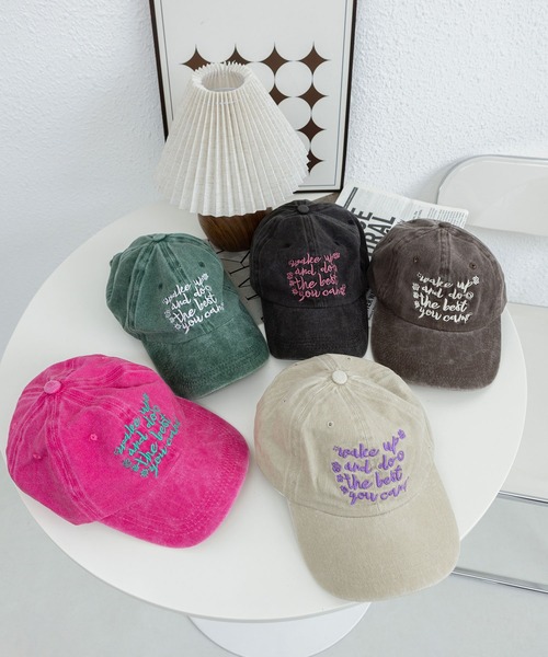 LA VORAGINE（ラ ヴォラジネ）の「ロゴ刺繍ベースボールキャップ　帽子（キャップ・レディース・ピンク/グリーン/ベージュ/モカ/ブラック・FREE）」の19枚目の写真