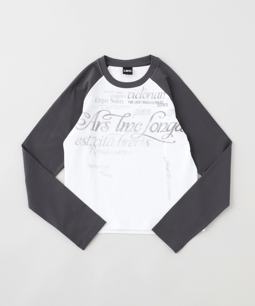 ★LMC★ WM GRADATION LETTERING RAGLAN LONG SLV TEE charcoal WM GRADATION LETTERING RAGLAN LONG SLV TEE brown - LMC | 60