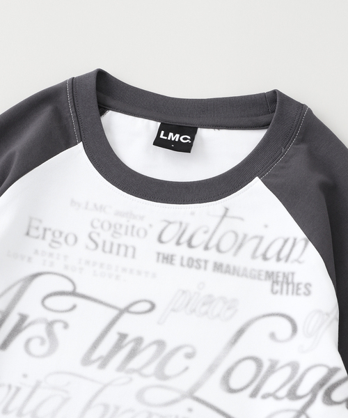 ★ LMC★ WM GRADATION LETTERING RAGLAN LONG SLV TEE brown 0 WM GRADATION LETTERING RAGLAN LONG SLV TEE brown - LMC | 60