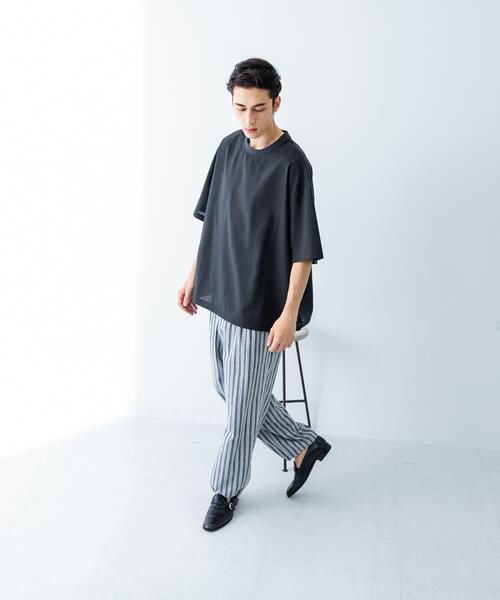 URBAN RESEARCH（アーバンリサーチ）の「『UR TECH DRYLUXE』高機能リネンTシャツ（Tシャツ/カットソー・メンズ・バーガンディー/スミクロ/ベージュ・MEDIUM/LARGE）」の9枚目の写真