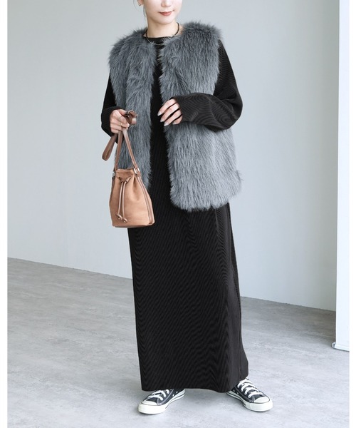 Ree様 セール】セルフカット長袖マキシプリーツワンピース（ワンピース