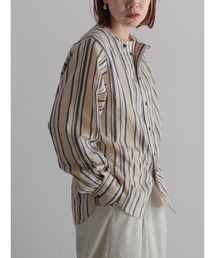 FIL DE FER | リヨセルコットンストライプ　スカーフ付キシャツ(シャツ/ブラウス)