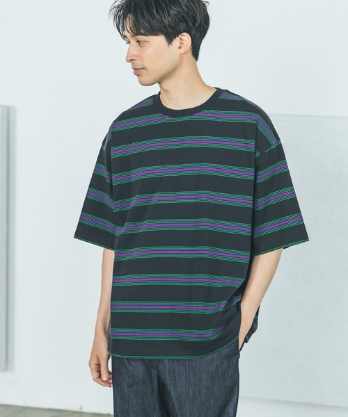 LAKOLE（ラコレ）の「アソートボーダー半袖T / 496436（Tシャツ/カットソー・メンズ・ブラック/ベージュ/ネイビー・MEDIUM/LARGE）」の3枚目の写真