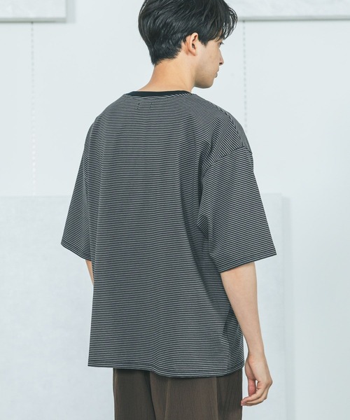 LAKOLE（ラコレ）の「アソートボーダー半袖T / 496436（Tシャツ/カットソー・メンズ・ブラック/ベージュ/ネイビー・MEDIUM/LARGE）」の9枚目の写真