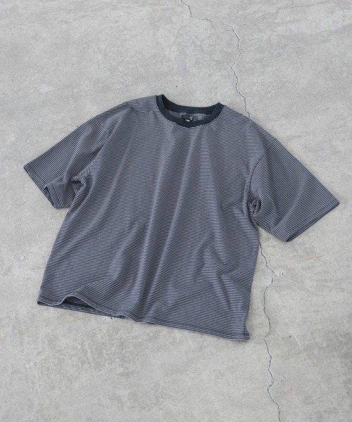 LAKOLE（ラコレ）の「アソートボーダー半袖T / 496436（Tシャツ/カットソー・メンズ・ブラック/ベージュ/ネイビー・MEDIUM/LARGE）」の8枚目の写真