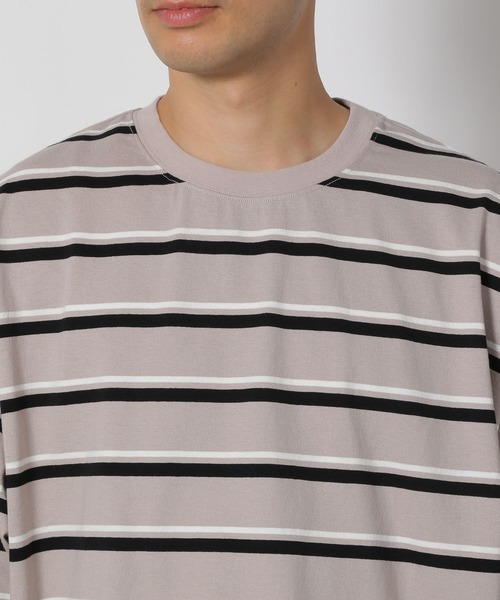 LAKOLE（ラコレ）の「アソートボーダー半袖T / 496436（Tシャツ/カットソー・メンズ・ブラック/ベージュ/ネイビー・MEDIUM/LARGE）」の18枚目の写真