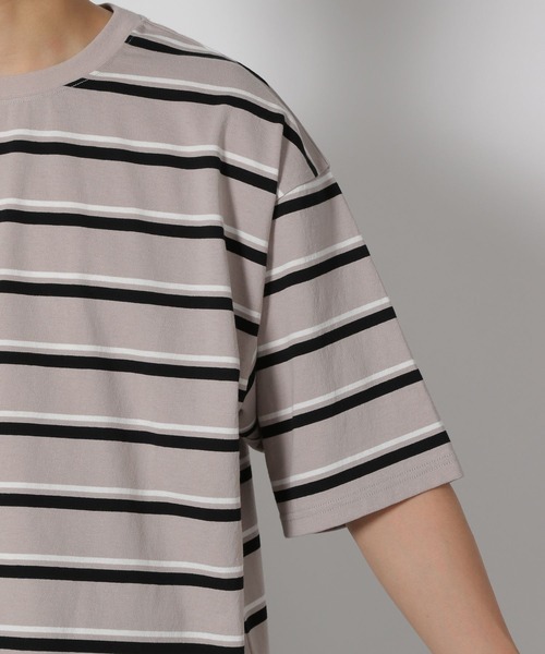 LAKOLE（ラコレ）の「アソートボーダー半袖T / 496436（Tシャツ/カットソー・メンズ・ブラック/ベージュ/ネイビー・MEDIUM/LARGE）」の17枚目の写真