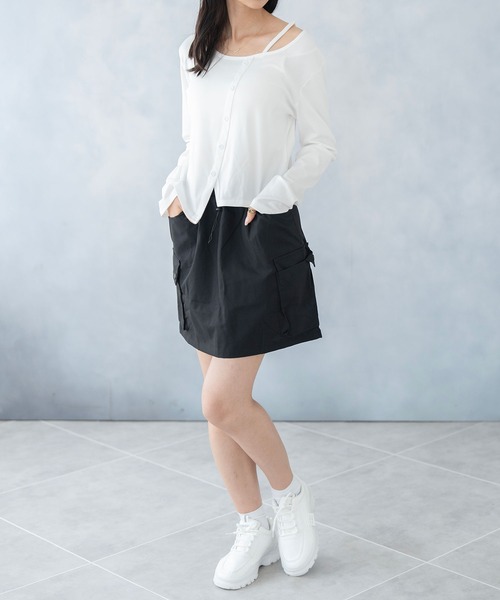 NinaetLina(ニナエリナ)の「カーディガン風ボートネックカットソー(Tシャツ/カットソー・レディース・ホワイト/ブラック・FREE)」の17枚目の写真