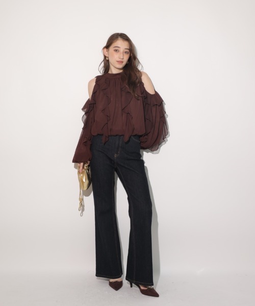 Rirandture 美脚セミフレアデニムパンツ 美脚セミフレアデニムパンツ（その他パンツ）｜Rirandture（リ