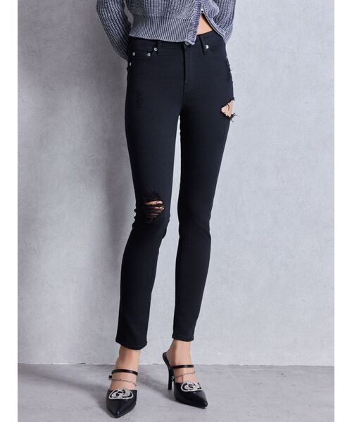 GYDA（ジェイダ）の「ミドルウエストSIDE RIPPEDカラースキニーパンツ（その他パンツ・レディース・ブラック・X-SMALL/SMALL/MEDIUM）」の8枚目の写真