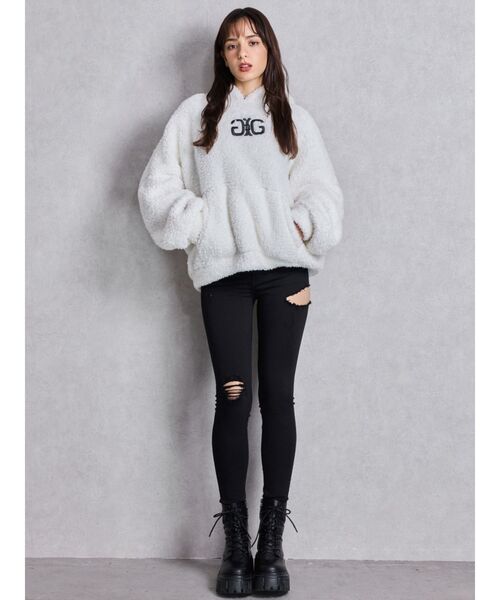 GYDA（ジェイダ）の「ミドルウエストSIDE RIPPEDカラースキニーパンツ（その他パンツ・レディース・ブラック・X-SMALL/SMALL/MEDIUM）」の12枚目の写真