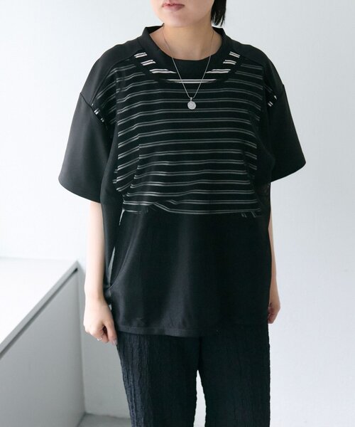 可愛い！ear PAPILLONNER 完売フリル Tシャツ 黒 美品 ear PAPILLONNER｜イア パピヨネのTシャツ/カットソー通販