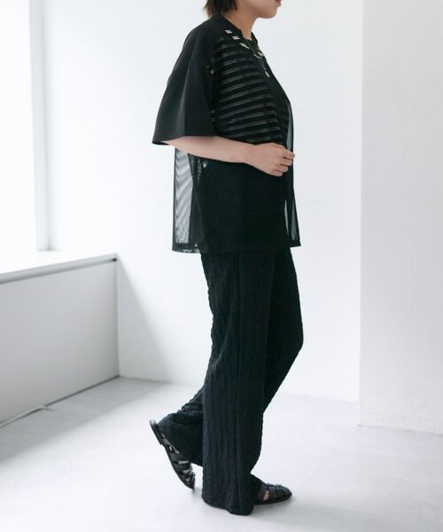 メッシュボーダーTシャツ【SUM1 STYLE】（Tシャツ/カットソー