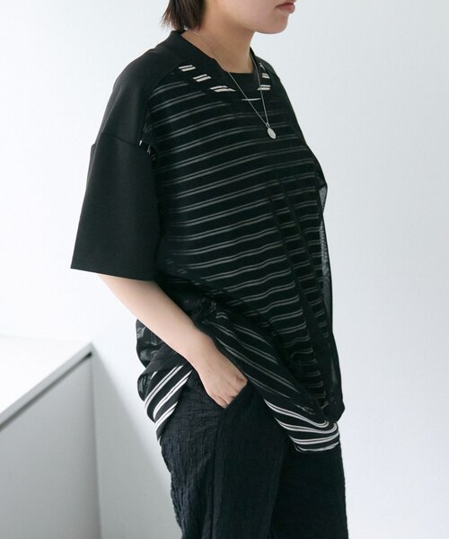 メッシュボーダーTシャツ【SUM1 STYLE】（Tシャツ/カットソー