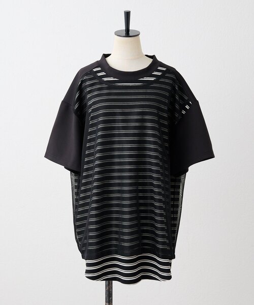 メッシュボーダーTシャツ【SUM1 STYLE】（Tシャツ/カットソー