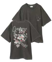 PIGMENT DYE FLOWER LOGO TEE
