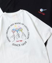 Chupa Chaps/チュッパチャプス オーバーサイズ プリント ワンポイント刺繍 ポケット 半袖Tシャツ レディース メンズ