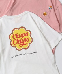Chupa Chaps/チュッパチャプス オーバーサイズ プリント ワンポイント刺繍 ポケット 半袖Tシャツ レディース メンズ
