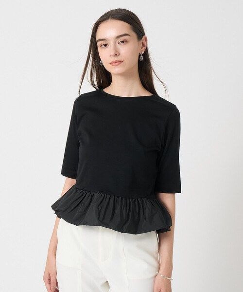 セール】ライトポンチペプラム5分袖プルオーバー（Tシャツ/カットソー