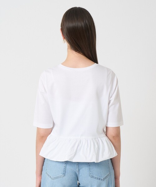 ANAYI(アナイ)の「ライトポンチペプラム5分袖プルオーバー(Tシャツ/カットソー・レディース・ホワイト/ブラック・38/36)」の5枚目の写真