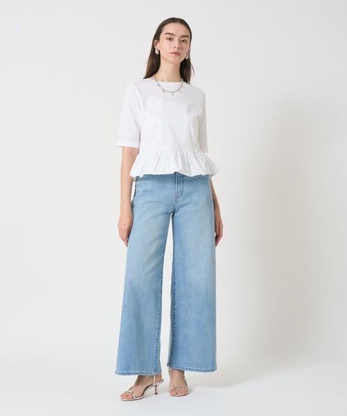 ANAYI(アナイ)の「ライトポンチペプラム5分袖プルオーバー(Tシャツ/カットソー・レディース・ホワイト/ブラック・38/36)」の7枚目の写真
