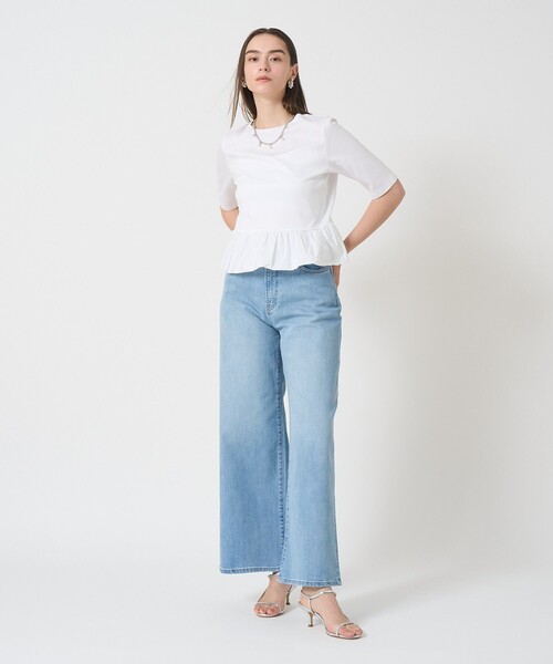 ANAYI(アナイ)の「ライトポンチペプラム5分袖プルオーバー(Tシャツ/カットソー・レディース・ホワイト/ブラック・38/36)」の8枚目の写真