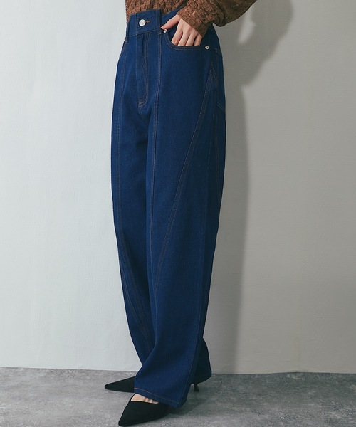 ANOTHER S(アナザーエス)の「デニム切り替えストレートパンツ ANOTHER S(アナザーエス)の「デニム切り替えストレートパンツ