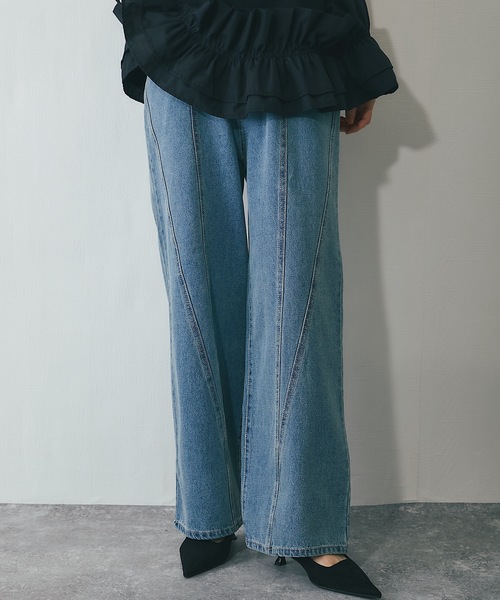 ANOTHER S（アナザーエス）の「デニム切り替えストレートパンツ