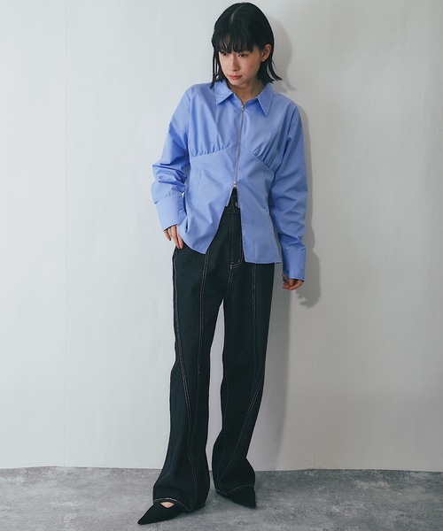 ANOTHER S（アナザーエス）の「デニム切り替えストレートパンツ
